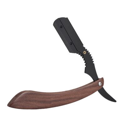 

Male Straight Edge Razor Stainless Steel Manual Folding Shaving Knife Wooden Handle Blade Shave Beard Cutter Razor