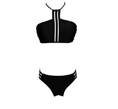 

Womens Solid Color Sexy Bikini Lace-up Swimsuit