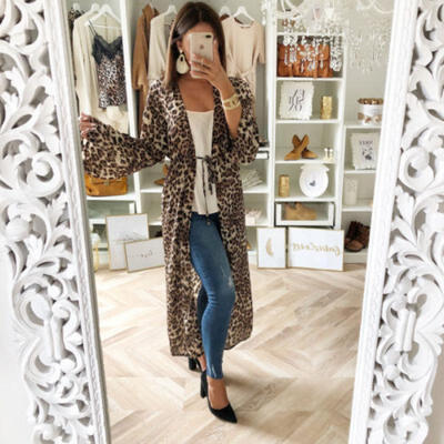 

USA Women Long Sleeve Cardigan Open Front Draped Solid Casual Irregular Hem