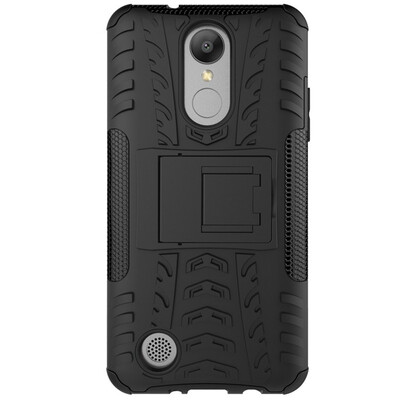 

Fivice LG AristoLV3MS210K8 2017 Case TPU anti-fall tire pattern back clip bracket phone case