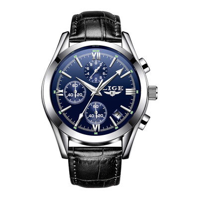 

LIGE 9839 Quartz Watch Simple Men Time Calendar Display Wristwatch Fashion Casual 3ATM Waterproof Sport Male Watches