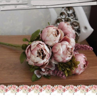 

Artificial Silk Peony Vintage Flowers Home Wedding Party Bridal Bouquet Decor