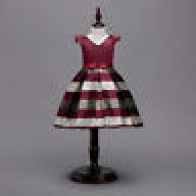 

Children Kids Baby Girl Princess Bowknot Striped Formal Party Bridesmaid Dresses