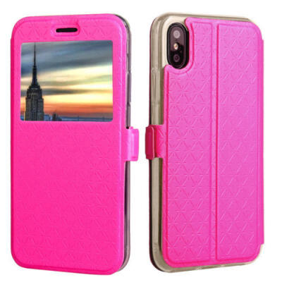 

Solid color Wallet PU Leather Card Slot Case Cover Stand For iphoneX UK