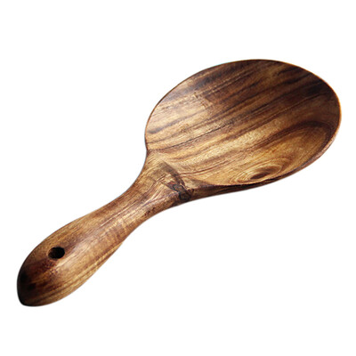 

UpperX Teak Wood Spoon Natural Solid Wood Rice Spoon Wooden Rice Paddle Big Potato Serving Spoon Wooden Kitchen Utensils