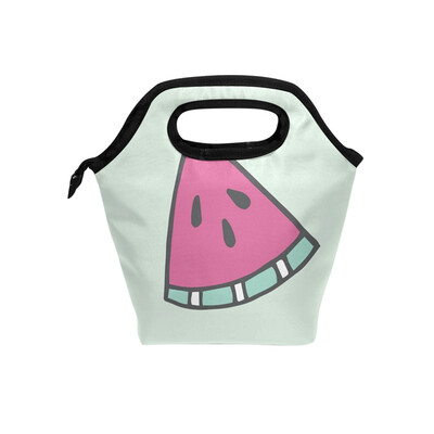 

Lunch Tote Bag Piece Watermelon Travel Picnic Insulated Lunch Handbags Portable Zipper Lunch Bag Box