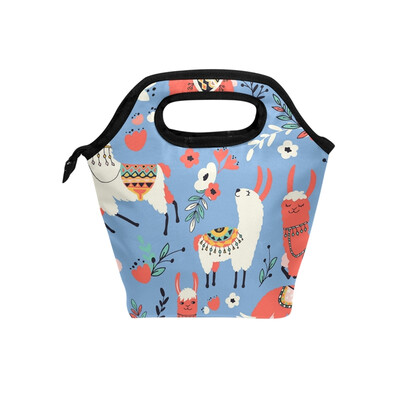 

Lunch Bag Tote Bag Red White Sheep Travel Picnic Organizer Lunch Holder Handbags Lunch Bag Box for Office