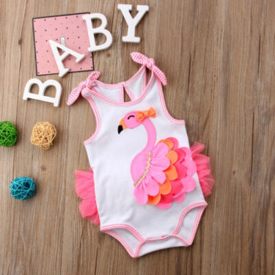 

US Newborn Toddler Baby Girl Flamingo Romper Jumpsuit Playsuit Outfits Clothes