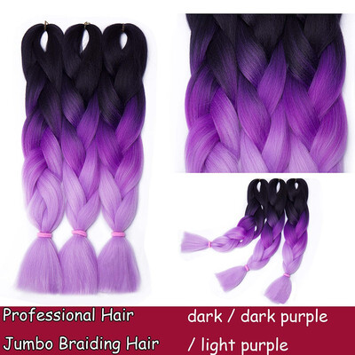 

Braiding Hair Ombre for crochet Hair Weave with Synthetic&Twist Braiding Hair Extensions Dark black 100gpc