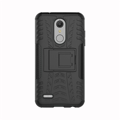 

Fivice LG K10 2018 Case TPU anti-fall tire pattern back clip bracket phone case