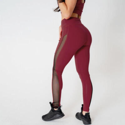 

Women Sport Pant High Waist Yoga Fitness Leggings Running Gym Mesh Lace Trousers