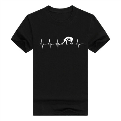 

Wrestling Heartbeat Tops Mens T-Shirts