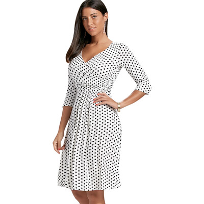 

Polka Dot V Neck A Line Dress