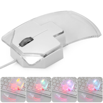 

W19 Three Buttons Crystal Wired Gaming Mouse with 7 Color Breath LED Lights