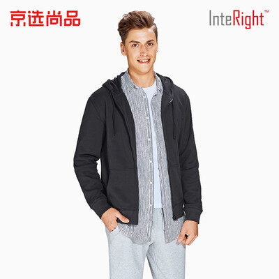 

Beijing selected products × INTERIGHT INTERIGHT sweater mens hooded cardigan terry sweater coat black XXL
