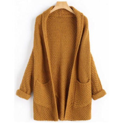 

Womens Knitted Sweater Long Sleeve Casual Cardigan Knitwear Jumper Coat TOP UK