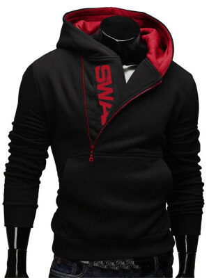 

Mens Contrast Color Logo Printed Hoodie