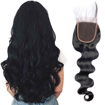 

Bundles with Closure Brazilian Virgin Hair Body Wave Kinky Curly Bundles Straight with 4x4 Lace frontal Closure Human Hair Weaves