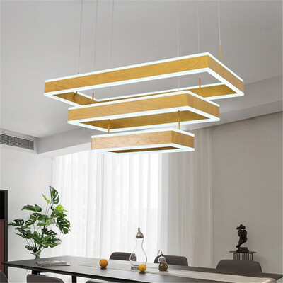 

Baycheer HL487618 Height Adjustable 120W 2362"Wood Linear ChandelierWhite Light