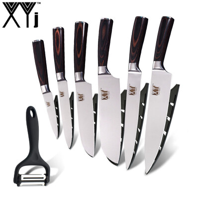 

XYJ japanese Kitchen Knives Imitation Damascus Pattern Stainless Steel Blade Knife Multifunction Peeler