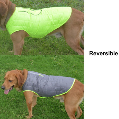 

Reversible Dog Coat Dog Coat for Cold Weather Water-Resistant Dog Jacket with Reflective Trim For Small Medium Large Big Dogs