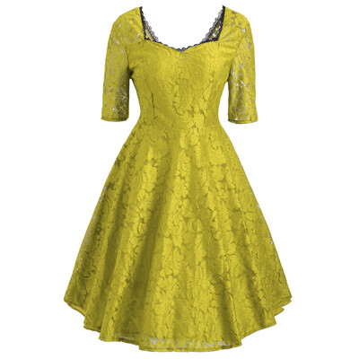 

Lace Sweetheart Floral Vintage Dress