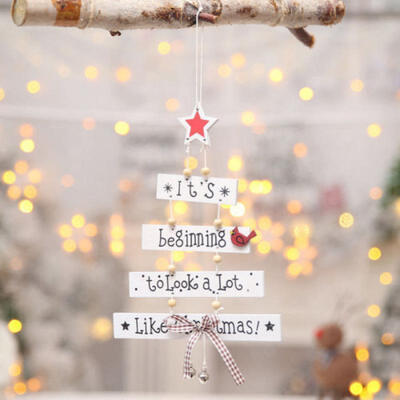 

Christmas Wooden Pendant Door Decorations Xmas Tree Hanging Home Ornaments AU