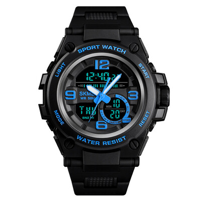 

Time beauty skmei watch mens fashion student electronic watch outdoor sports double time luminous watch black