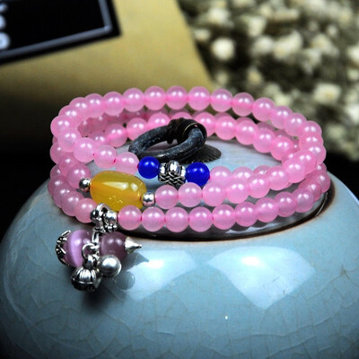 

Bracelet - navy sapphire bracelet with 3 layers&6mm fashionable multi-loop bracelet