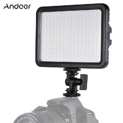 

Andoer LED204 LED Video Light Fill Light with 204pcs Lamp Beads Stepless Dimming 3300K-5600K Bi-Color Temperature CRI90 for Weddin