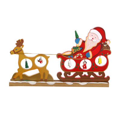 

UpperX New Christmas Creative Elk Sledding Ornament Craft DIY Wooden Pendant Christmas Holiday Decor Gift Christmas Crafts