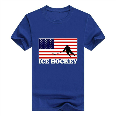 

American Pride Ice Hockey United States Flag T-Shirt