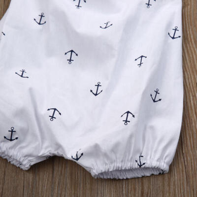 

Kids Toddler Baby Girls Romper Anchor Jumpsuit Outfits Sunsuit Clothes UK Stock