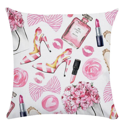 

Hand painted flowers&perfume cushion cover throw pillow cover Decorative Pillowcase