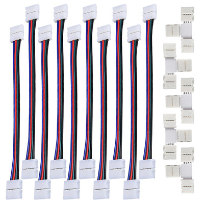 

ZDM 5PCS Quick Splitter Connector 10MM T Shape 4 Conductor for 5050RGB with 10PCS Strip Light Connector