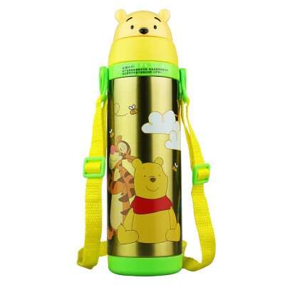 

Disney DISNEY Детская изоляционная чашка Baby Cartoon Belt Носилка Изоляционный горшок 480ML Pooh Yellow