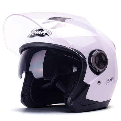 

Mustang (YEMA) 623 motorcycle helmets men and women motorcycle helmets winter double-lens electric car half-helmet four seasons are white with anti fog lenses