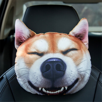 

3D animal pillow car neck pillow cartoon creative car accessories Four seasons universal