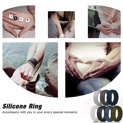 

Outdoor Silicone Rings for Men - 7 Pack Comfortable & Durable Rubber Wedding Bands for Sports Gym Outdoors