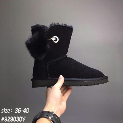 

2018 new WGG 5803 Fur One Snow Boots Womens Non-slip Hair Ball Cotton Boots Thick Parent-child Snow Boots Leather Boot