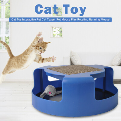 

Rotating Running Mouse Pet Cat Interactive Toy Cat Teaser Tool for Pet Cat Kitten Play Fun