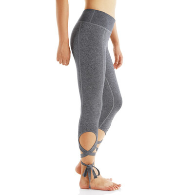 

Women Legging Cutout Tie Cuff Slim Yoga Pants Jogger Workout Tights