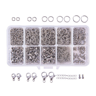 

PH PANDAHALL 1 Box Jewelry Findings Kits with 304 Stainless Steel Jump Ring Lobster Claw Clasps