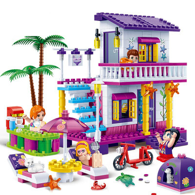 

Bang Bao small particles puzzle pieces of wood children&39s toys birthday gift - seaside holiday house 6138