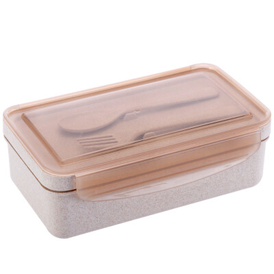 

Jingdong supermarket] Arnold (Arsto) microwave oven rice box rice husk lunch box wheat fiber seal separated fresh box 1100ml with fork spoon GA-5173