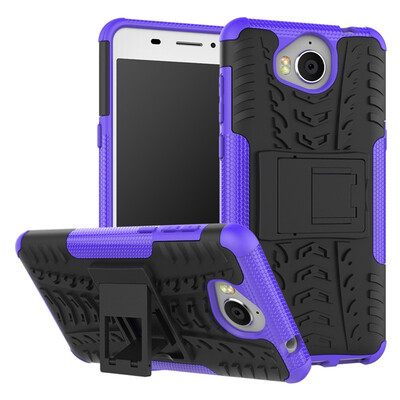 

Fivice Huawei Y5 2017 Case TPU anti-fall tire pattern back clip bracket phone case
