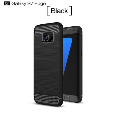 

Fivice Samsung Galaxy S7 edge case Luxury brushed carbon fiber TPU soft shell