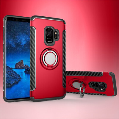 

Fivice Samsung Galaxy S9 case PC metal ring shell magnetic car bracket TPU phone case