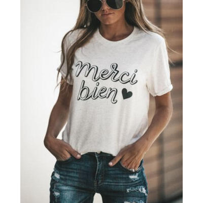 

Women Short Sleeve Loose T Shirts Ladies Summer Casual Blouse Tops Shirt UK 6-14