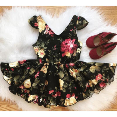 

Toddler Kids Baby Girls Sleeveless Sundress Floral Party Dress Outfits Clothes